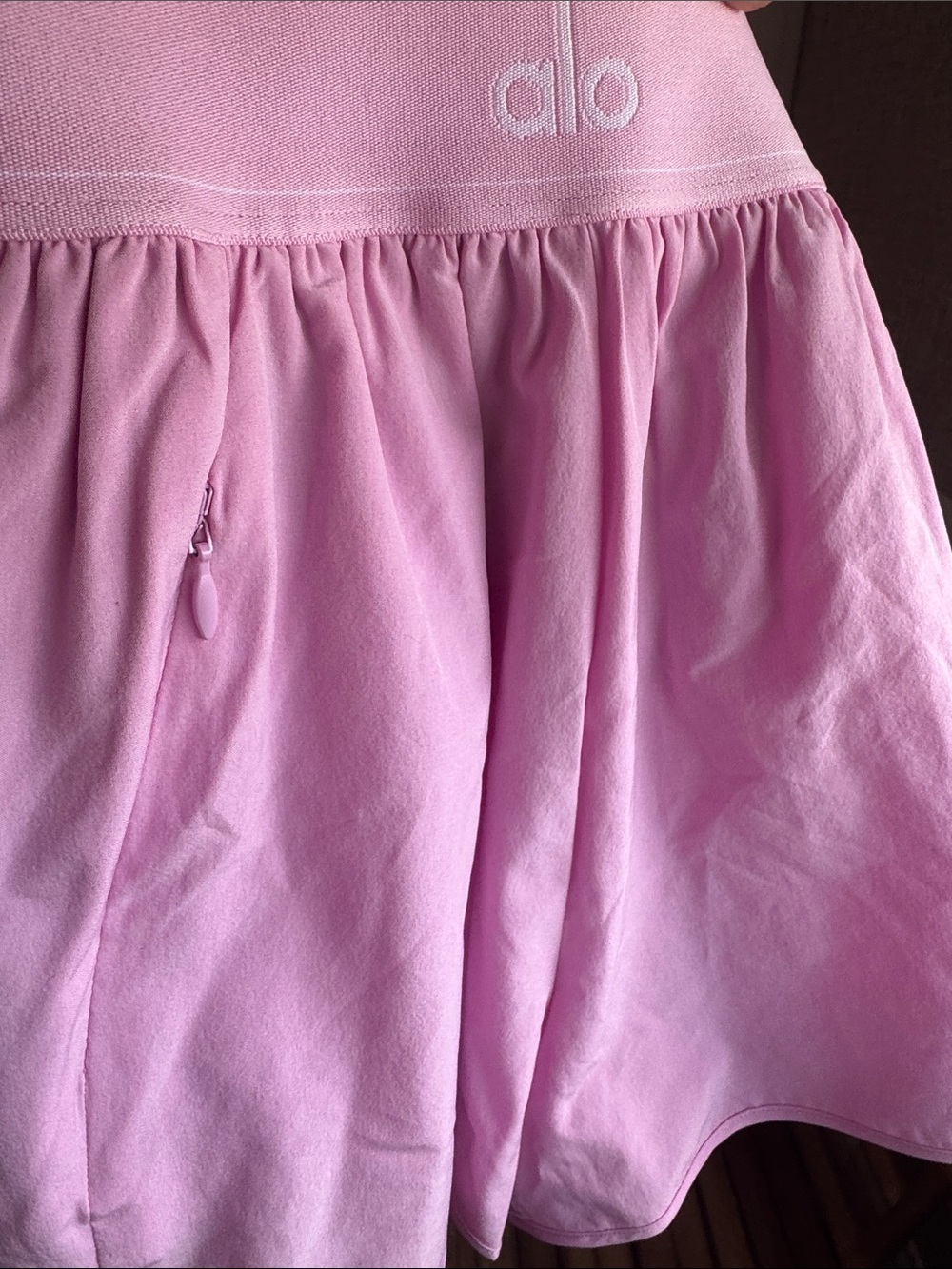 ALO Yoga Candy Heart Pink Athletic Shorts with Built-In Liner - Picture 5 of 6